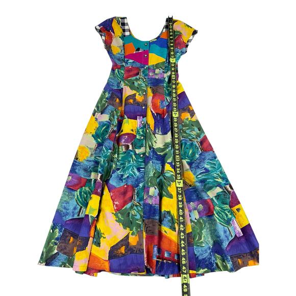 Canvasbacks Women's Vintage Artsy 80s Mixed Media Dress Jacket Set Small XS - Picture 13 of 16